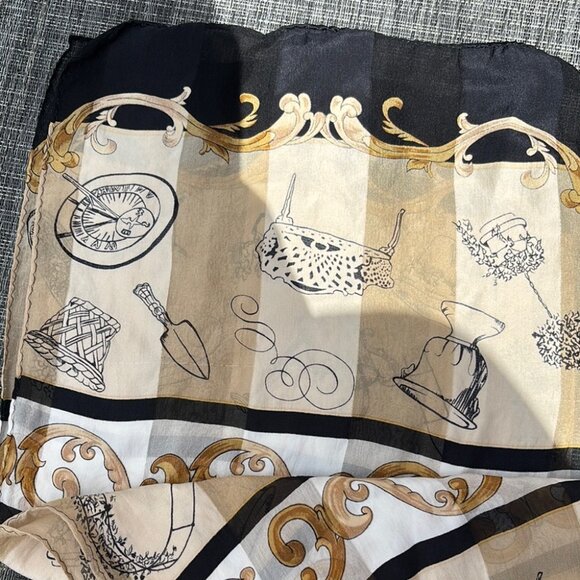 Vintage Liz Claiborne 100% Silk Elegant Patterned Fabric - Picture 4 of 6